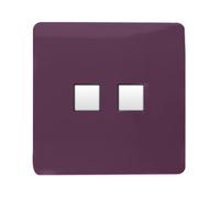 Trendi Switch 2 Gang RJ45 Cat 6 Modern Designer PC Ethernet Socket in Plum Purple