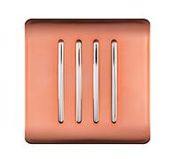 Trendi Switch 4 Gang 2 Way Artistic Modern Glossy 10 Amp Rocker Tactile Light Switch in Copper, Art-SS8