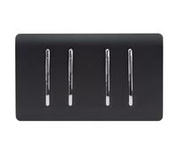 Trendi Switch 4 Gang Light Switch (3x 1 or 2 Way & 1 x Intermediate)in Matt Black