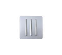 Trendi 3 Gang 2 way 240V Screwless Raised Front Plate Plastic Artistic Modern Glossy 10 Amp Chrome Rocker Triple Electrical Wall Light Switch Platinum Silver- ART-SS6SI