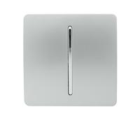 Trendi Switch Artistic Modern Glossy 1 Gang 3 Way Intermediate 10 Amp Rocker Light Switch Silver