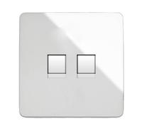 Trendi Switch Artistic Modern Glossy 2 Gang PC Ethernet Socket CAT 5e in White