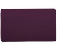 Trendi Switch Artistic Modern Glossy Decorative Screwless Standard Double Wall Blanking Plate for Electrical Sockets, Outlet with Screws in Plum Purple - ART-2BLKPL