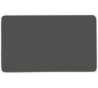 Trendi Switch Artistic Modern Glossy Decorative Screwless Standard Double Wall Blanking Plate for Electrical Sockets, Outlet with Screws in Charcoal Grey - ART-2BLKCH
