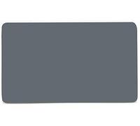 Trendi Switch Artistic Modern Glossy Decorative Screwless Standard Double Wall Blanking Plate for Electrical Sockets, Outlet with Screws in Warm Grey - ART-2BLKWG