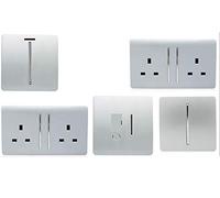 Trendi Switch Artistic Modern Glossy Switches & Sockets Utility Room Trade/Multi Buy Room Pack in Silver