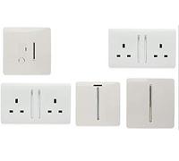 Trendi Switch Artistic Modern Glossy Switches & Sockets Utility Room Trade/Multi Buy Room Pack in White