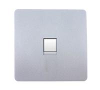 Trendi Switch Artistic Modern Glossy Telephone Socket Silver