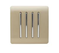 Trendi Switch Champagne Gold 4 Gang 1 Or 2 Way Rocker Light Switch, Art-Ss8Go