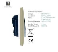 Trendi Switch Champagne Gold 4 Gang Intermediate Rocker Light Switch, Art-Ss9999Go