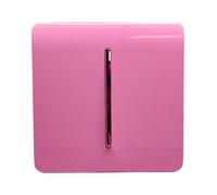 Trendi Switch Fan Isolator 10A Triple Pole Chrome Rocker Switch in Candy Pink