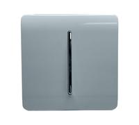 Trendi Switch Fan Isolator 10A Triple Pole Chrome Rocker Switch in Cool Grey