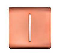 Trendi Switch Fan Isolator 10A Triple Pole Chrome Rocker Switch in Copper