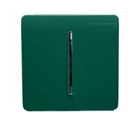 Trendi Switch Fan Isolator 10A Triple Pole Chrome Rocker Switch in Dark Forest Green