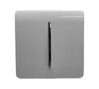 Trendi Switch Fan Isolator 10A Triple Pole Chrome Rocker Switch in Light Grey