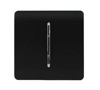 Trendi Switch Fan Isolator 10A Triple Pole Chrome Rocker Switch in Matt Black