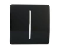 Trendi Switch Fan Isolator 10A Triple Pole Chrome Rocker Switch in Piano Black