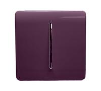 Trendi Switch Fan Isolator 10A Triple Pole Chrome Rocker Switch in Plum Purple