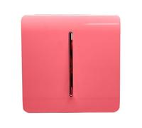 Trendi Switch Fan Isolator 10A Triple Pole Chrome Rocker Switch in Strawberry Red