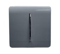 Trendi Switch Fan Isolator 10A Triple Pole Chrome Rocker Switch in Warm Grey