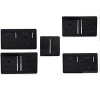 Trendi Switch Modern Glossy Switches/Sockets Home Office Trade/Multi Pack Black