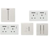 Trendi Switch Modern Glossy Switches/Sockets Kitchen Trade/Multi Buy Pack White