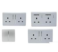Trendi Switch Modern Switches/Sockets Conservatory/Garden Room Trade Pack Silver