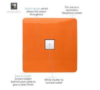 Trendi Switch Orange 1 Gang Cat 3 Telephone Socket, Art-Tlpor