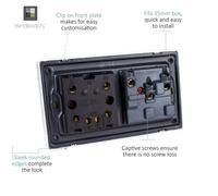 Trendi Switch Orange 45 Amp Cooker Switch & 13 Amp Plug Socket With Neon, Art-Whs213Or