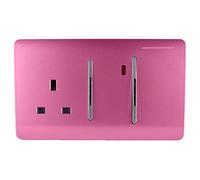 Trendi Switch 45Amp Cooker Switch and Socket in Pink