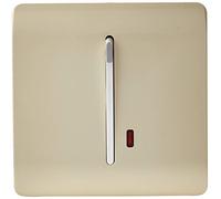 Trendi Artistic Modern Glossy 45 A Cooker Tactile Light Switch & Neon Insert Gold ART-WHS2GO