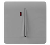 Trendi Switch 1 Gang 45amp Light Grey Cooker Switch with Neon
