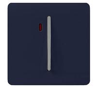 Trendi Switch Screwless Artistic Modern Decorative Glossy Double Pole 45 A Cooker Switch Control Unit Inc Neon Indicator for Indoor Use in Navy Blue - ART-WHS2NV