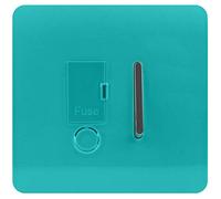 Trendi Switch 13 Amp Fused Spur with Flex Outlet in Bright Teal