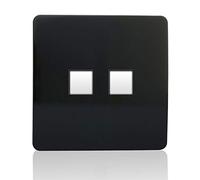 Trendi Telephone Socket + RJ45 Cat 5e & Cat 6 PC Socket Black