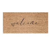 Trendi Welcome Coir Mats for Front Door Extra Large 120 x 45 cm - Durable Non-Slip Rubber Backing, Ultra Absorbent Mud Easy Clean Entry Doormat for Indoor High Traffic Areas & Outdoor (Design 2)