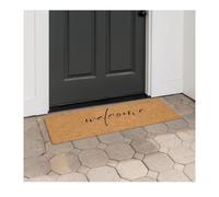 Trendi Welcome Coir Mats for Front Door Extra Large 120 x 45 cm - Durable Non-Slip Rubber Backing, Ultra Absorbent Mud Easy Clean Entry Doormat for Indoor High Traffic Areas & Outdoor (Design 1)