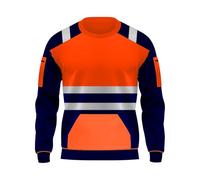 trending babz High Visibility Hi Viz Crew Neck Fleece Sweatshirts Security Work Soft Warm Cosy Fleece Tops S-XXL Orange Navy