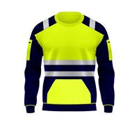 trending babz High Visibility Hi Viz Crew Neck Fleece Sweatshirts Security Work Soft Warm Cosy Fleece Tops S-XXL Yellow Navy