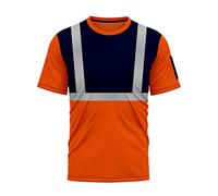 trending babz High Visibility Short Sleeves Quick Dry T Shirts Reflective Tape Safety Hi Vis Round Crew Neck Security Work Breathable Workwear Top Tee