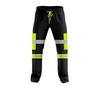 trending babz Mens High Visibility Hi Vis 2Tone Jogging Trousers Bottoms Reflective Tape Cuffed Workwear Joggers
