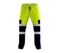trending babz Mens High Visibility Hi Vis 2Tone Jogging Trousers Bottoms Reflective Tape Cuffed Workwear Joggers