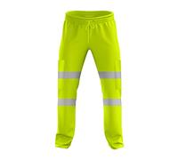 trending babz Mens High Visibility Hi Vis 2Tone Jogging Trousers Bottoms Reflective Tape Cuffed Workwear Joggers Yellow