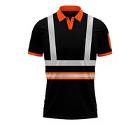 trending babz Mens New Hi Vis High Visibility Safety Work Wear Short Sleeve 2 Tone Contrast Polo Shirts Top S-2XL