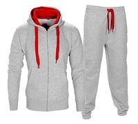 trending babz Unisex Kids Girls Boys Tracksuit Contrast Set Long Sleeve Fleece Zipper Hoodie Top Bottoms Jogging Joggers Gym School Size 7-13 Year