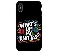 Trending Knitting Pun What's Up My Knittas Case for iPhone X/XS