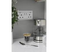 Trendiswitch Brushed Steel 2 Gang Usb 3100Ma Socket