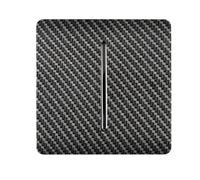 Trendi 1 Gang 3 Way Intermediate 240V Screwless Raised Front Plate Plastic Artistic Modern Glossy 10 Amp Chrome Rocker Single Electrical Wall Light Switch Carbon Fibre - ART-SS9CF