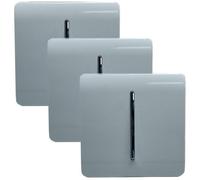Trendiswitch Trendi 1 Gang 2 Way 10 Amp Rocker Chrome Light Switch Glossy Cool Grey (3 Pack)