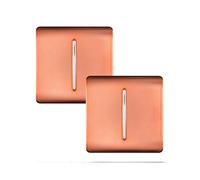 Trendi 1 Gang 2 Way 10 Amp Rocker Chrome Light Switch Glossy Copper (2 Pack)
